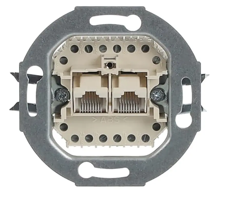 RJ45 Netzwerk-Anschlussdose CAT3 2 Steckbuchsen (0215)