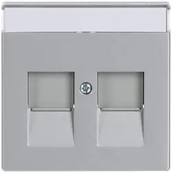 Busch-Jaeger Zentralplatte Modular Jack 2-fach alusilber matt (1800-83)