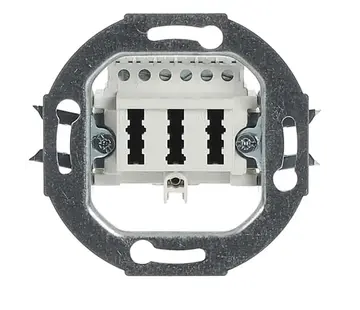 Busch-Jaeger Anschlussdosen-Einsatz TAE 3-fach 2x 6/6 NFN gerade Ausführung alpinweiß (0243/04)