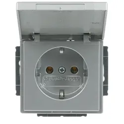 Busch-Jaeger Schuko-Steckdose mit Klappdeckel Future Linear alusilber matt (20 EUK-83)