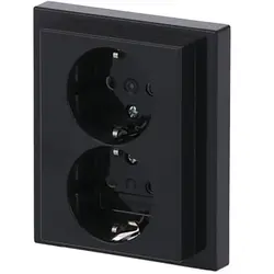 Busch-Jaeger Schuko-Steckdose erhöhtem Berührungsschutz 2-fach Future Linear anthrazit glänzend (202 EUJRB-81)