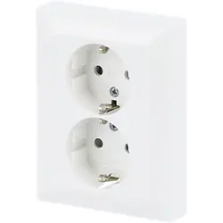 Busch-Jaeger Schuko-Steckdose 2-fach Safety+ mit Befestigungskrallen für 1-fach Unterputzdose Balance SI weiß glänzend (202 EUJB-914)