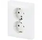 Schuko-Steckdose 2-fach Safety+ mit Befestigungskrallen für 1-fach Unterputzdose Balance SI weiß glänzend (202 EUJB-914)