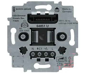 Busch-Jaeger LED-Dimmer-Einsatz flex Drucktaste 1-fach (64851 U)