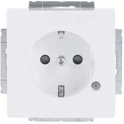 Busch-Jaeger Schuko-Steckdose erhöhtem Berührungsschutz mit LED-Kontrollleuchte Future Linear studioweiß glänzend (20 EUCBL-84)