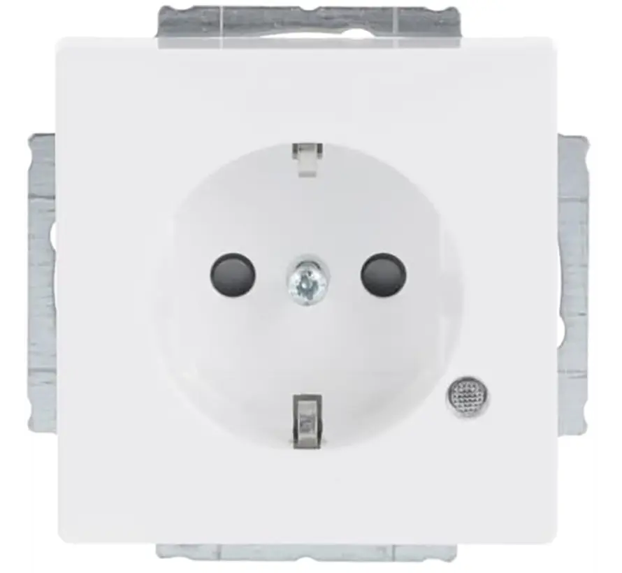 Schuko-Steckdose mit LED Future Linear studioweiß glänzend (20 EUCBL-84)