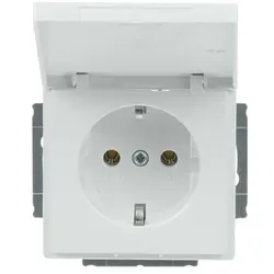 Busch-Jaeger Schuko-Steckdose mit Klappdeckel Future Linear studioweiß glänzend (20 EUK-84)