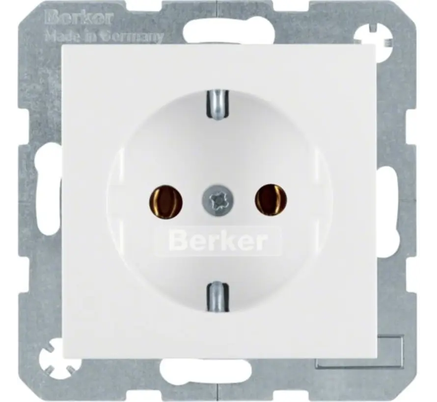 Schuko-Steckdose mit Krallenbefestigung S1/B3/B7 weiß glänzend (47438989)