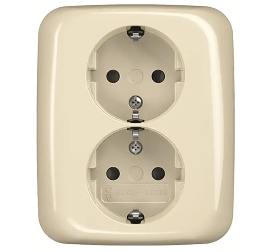 Schuko-Steckdose 2-fach mit erhöhtem Berührungsschutz für 1-fach Unterputzdose Standard SI (202 EUJRB-212)