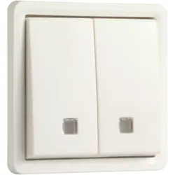 Niko Hydro Taster 2-fach mit 2 Schließer- oder Öffnerkontakt Kontrollfenster und Steckklemmen weiß (701-35105)