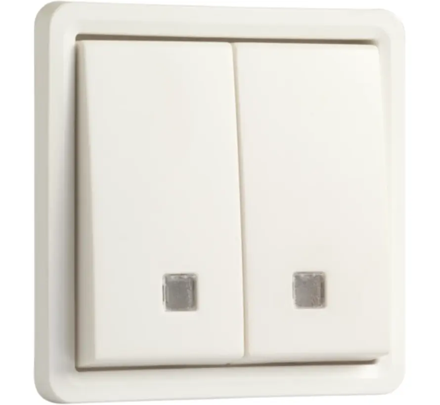 Hydro Taster 2-fach mit 2 Schließ- oder Öffnerkontakte Kontrollfenster und Schraubklemmen weiß (701-35100)