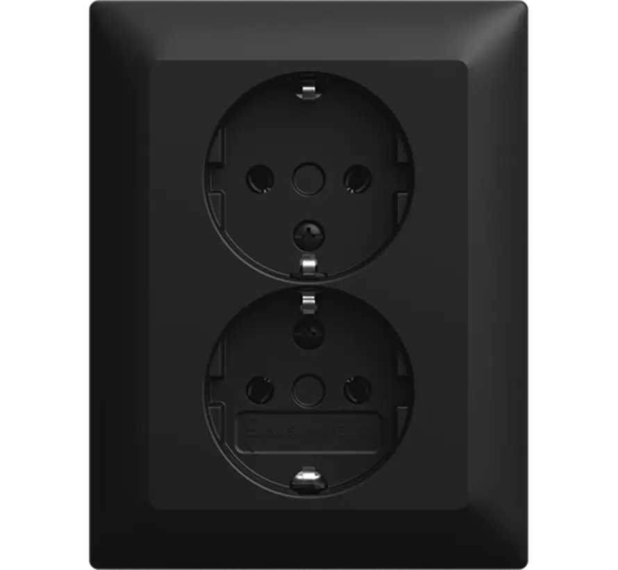 Schuko-Steckdose 2-fach für 1-fach Unterputzdose Balance SI schwarz matt (202 EUJR-915)