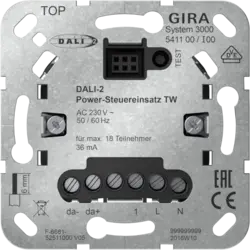 Gira System 3000 DALI-2 Dimmeinsatz mit integriertem Netzgerät Tunable White (541100)