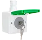 Hydro Schuko-Steckdose mit Klappdeckel Aufputzgehäuse Schloss und Symbol E-Bike weiß/grün (701-37871)