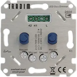 Tradim Duo-Dimmer Standard für LED 2x 3-100 Watt (2600)