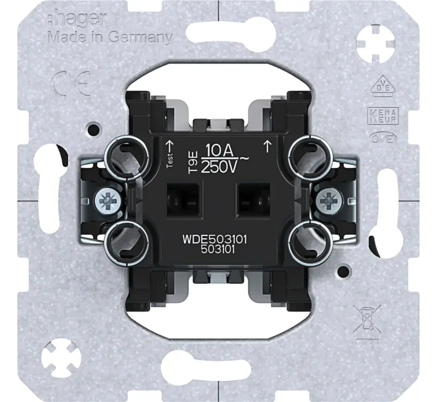 Taster Schließer 2 Meldekontakten 10A mit Krallenbefestigung (WDE503101)