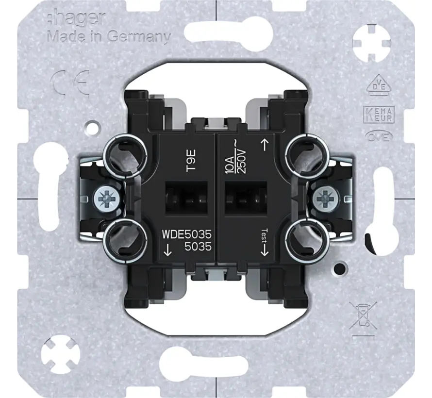 Serientaster 2 Schließer gemeinsamer Eingangsklemme 10A mit Krallenbefestigung (WDE5035)