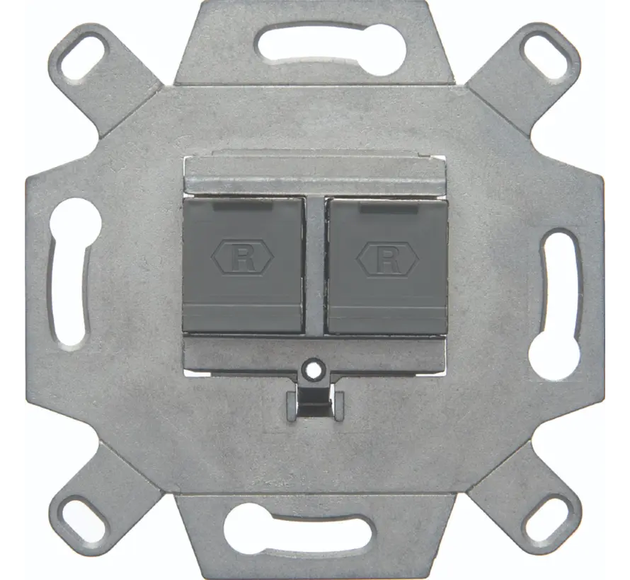 RJ45 Netzwerk-Anschlussdose 2-fach gerader Ausgang CAT6A (WDF410861)