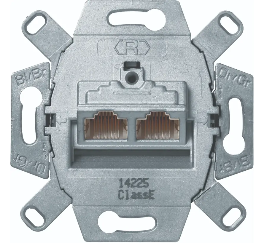 RJ45 Netzwerk-Anschlussdose CAT6E 2-fach (WDF410866)
