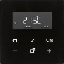 JUNG Raumthermostat mit Display inkl. Einsatz LS990 schwarz glänzend (TR D LS 1790 SW)