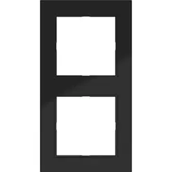 Hager Berker Abdeckrahmen 2-fach A1 nachtschwarz glänzend (WAD6200BG)