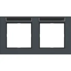 Hager Berker Abdeckrahmen 2-fach horizontal mit Beschriftungsfeld A1 anthrazit matt (WAD6202AT)