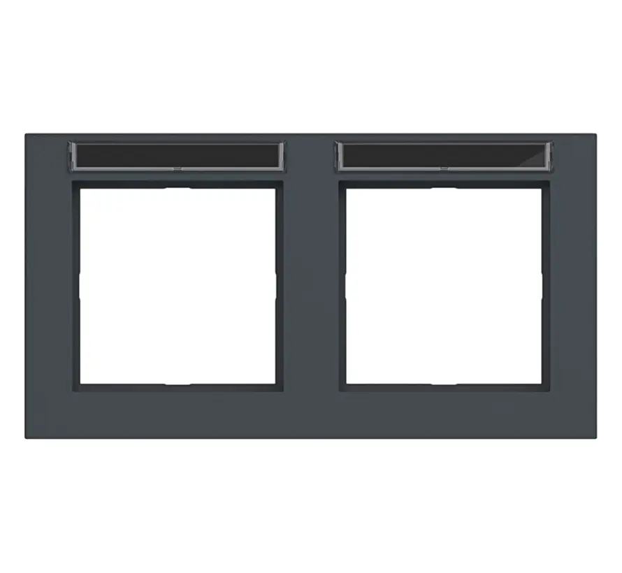 Abdeckrahmen 2-fach horizontal mit Beschriftungsfeld A1 anthrazit matt (WAD6202AT)