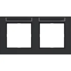Hager Berker Abdeckrahmen 2-fach horizontal mit Beschriftungsfeld A1 nachtschwarz matt (WAD6202BM)