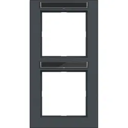 Hager Berker Abdeckrahmen 2-fach vertikal mit Beschriftungsfeld A1 anthrazit matt (WAD6203AT)