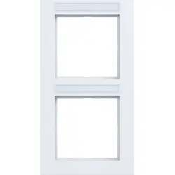 Hager Berker Abdeckrahmen 2-fach vertikal mit Beschriftungsfeld A1 lichtweiß matt (WAD6203WM)