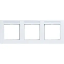 Hager Berker Abdeckrahmen 3-fach horizontal mit Beschriftungsfeld A1 lichtweiß matt (WAD6302WM)