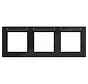 Abdeckrahmen 3-fach horizontal mit Beschriftungsfeld A1 nachtschwarz glänzend (WAD6302BG)