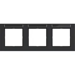 Hager Berker Abdeckrahmen 3-fach horizontal mit Beschriftungsfeld A1 nachtschwarz matt (WAD6302BM)