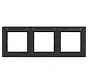 Abdeckrahmen 3-fach horizontal mit Beschriftungsfeld A1 nachtschwarz matt (WAD6302BM)
