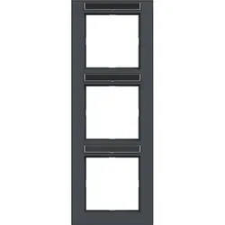 Hager Berker Abdeckrahmen 3-fach vertikal mit Beschriftungsfeld A1 anthrazit matt (WAD6303AT)