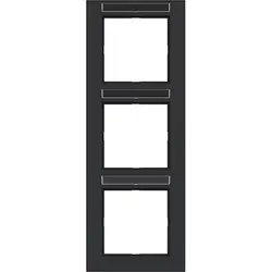 Hager Berker Abdeckrahmen 3-fach vertikal mit Beschriftungsfeld A1 nachtschwarz matt (WAD6303BM)