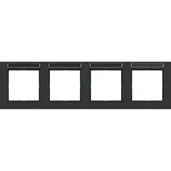 Hager Berker Abdeckrahmen 4-fach horizontal mit Beschriftungsfeld A1 nachtschwarz matt (WAD6402BM)