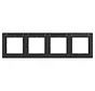 Abdeckrahmen 4-fach horizontal mit Beschriftungsfeld A1 nachtschwarz matt (WAD6402BM)