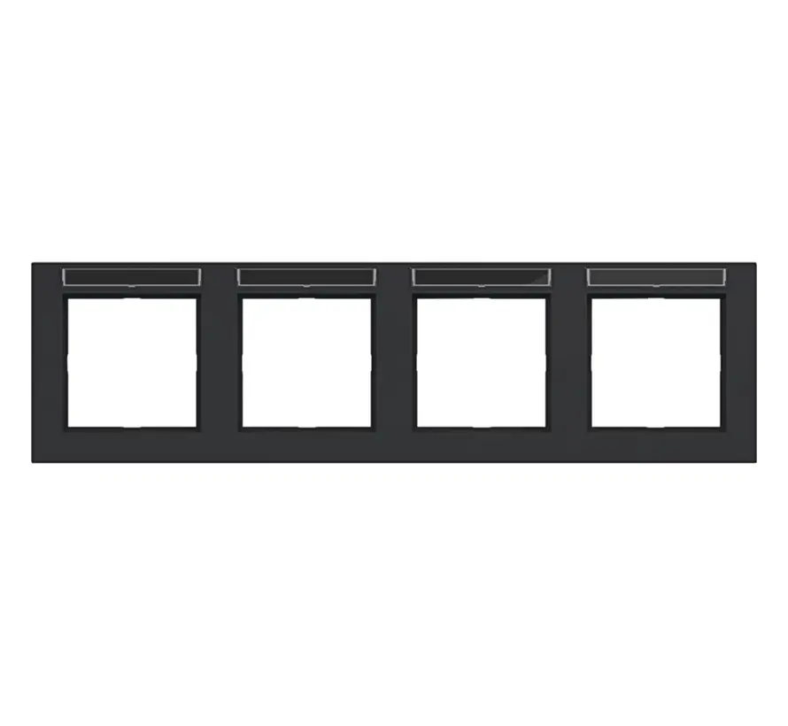 Abdeckrahmen 4-fach horizontal mit Beschriftungsfeld A1 nachtschwarz matt (WAD6402BM)