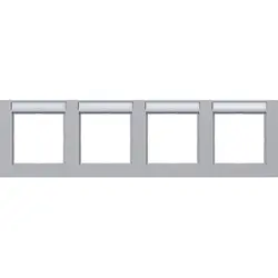 Hager Berker Abdeckrahmen 4-fach horizontal mit Beschriftungsfeld A1 titan matt (WAD6402TA)