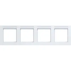 Hager Berker Abdeckrahmen 4-fach horizontal mit Beschriftungsfeld A1 lichtweiß glänzend (WAD6402WG)