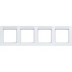 Hager Berker Abdeckrahmen 4-fach horizontal mit Beschriftungsfeld A1 lichtweiß matt (WAD6402WM)