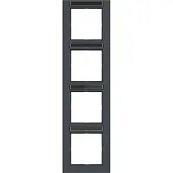 Hager Berker Abdeckrahmen 4-fach vertikal mit Beschriftungsfeld A1 anthrazit matt (WAD6403AT)