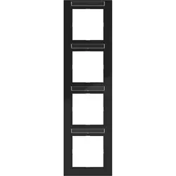 Hager Berker Abdeckrahmen 4-fach vertikal mit Beschriftungsfeld A1 nachtschwarz glänzend (WAD6403BG)