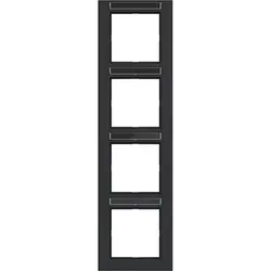 Hager Berker Abdeckrahmen 4-fach vertikal mit Beschriftungsfeld A1 nachtschwarz matt (WAD6403BM)