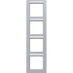 Hager Berker Abdeckrahmen 4-fach vertikal mit Beschriftungsfeld A1 titan matt (WAD6403TA)