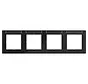 Abdeckrahmen 4-fach horizontal mit Beschriftungsfeld A1 nachtschwarz glänzend (WAD6402BG)