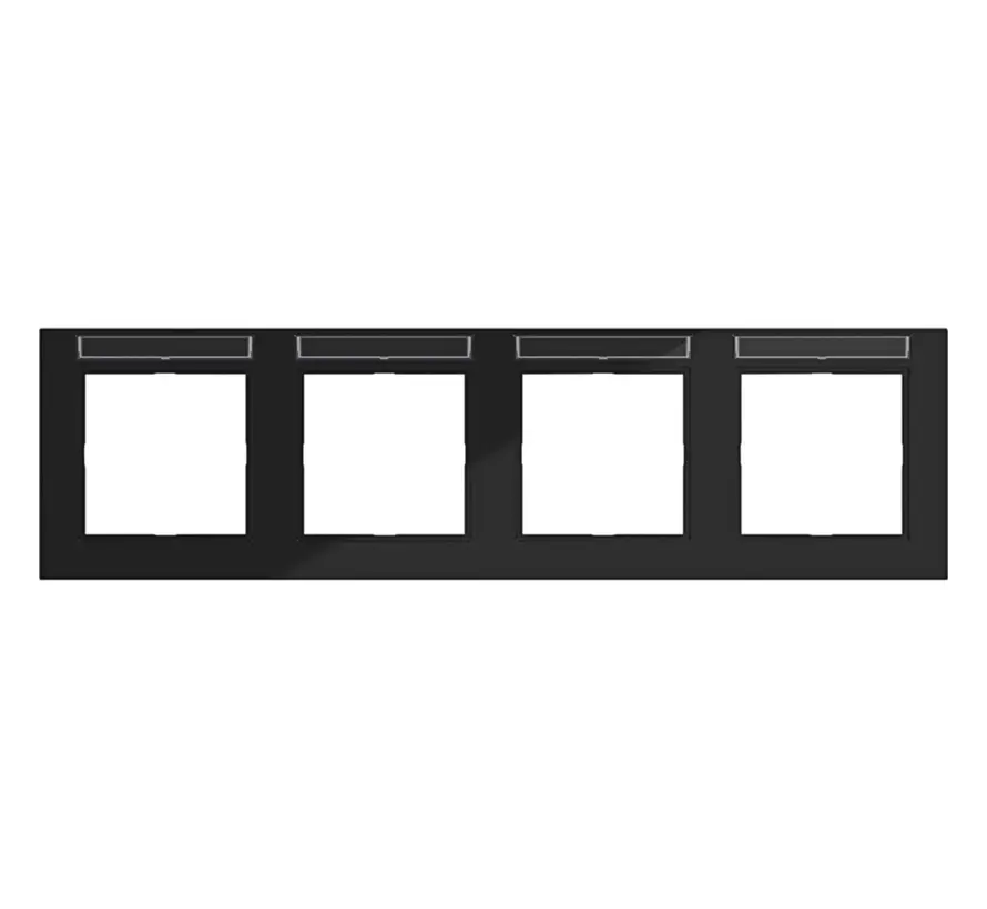 Abdeckrahmen 4-fach horizontal mit Beschriftungsfeld A1 nachtschwarz glänzend (WAD6402BG)