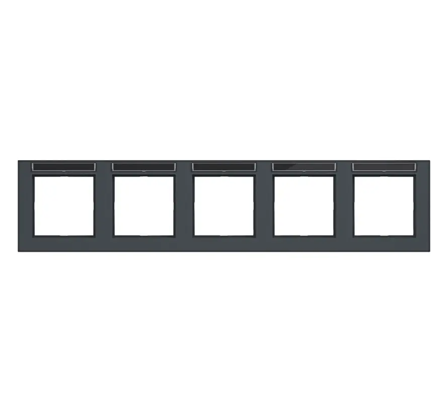 Abdeckrahmen 5-fach horizontal mit Beschriftungsfeld A1 anthrazit matt (WAD6502AT)