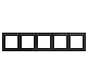 Abdeckrahmen 5-fach horizontal mit Beschriftungsfeld A1 nachtschwarz glänzend (WAD6502BG)